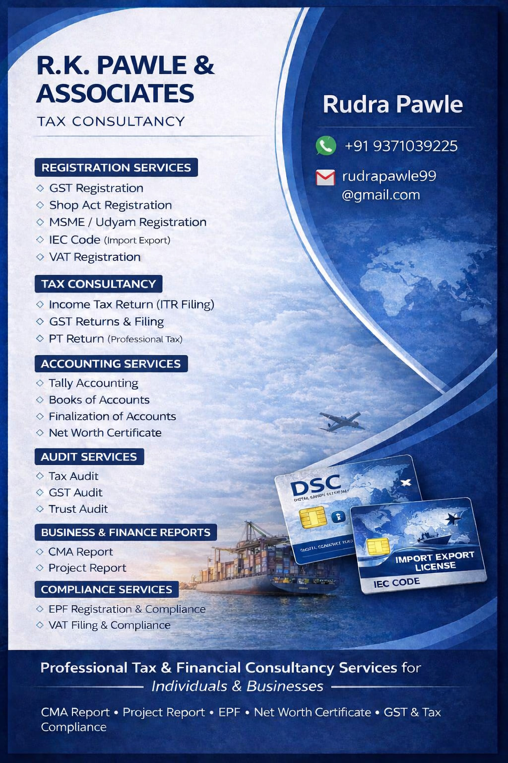 R.K Pawle Tax Consultancy Banner